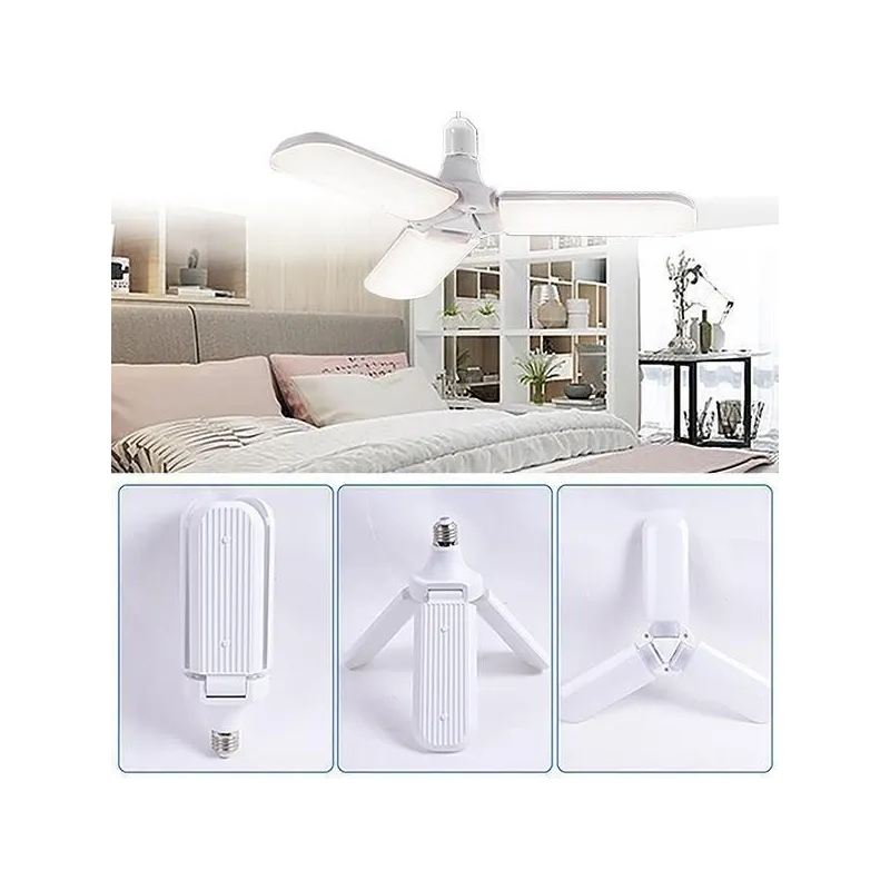 Lampa LED cu 3 brate mobile ajustabile, E27 6500K 45W, Alb Rece