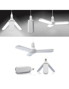 Lampa LED cu 3 brate mobile ajustabile, E27 6500K 45W, Alb Rece