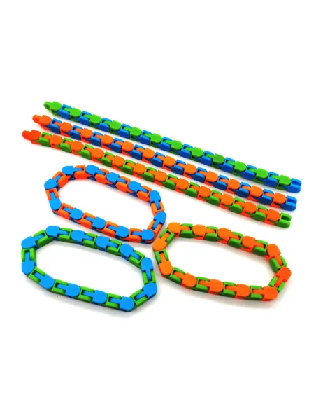 Set 2 x Jucarie Chain Bracelet Snake Puzzle, diverse culori