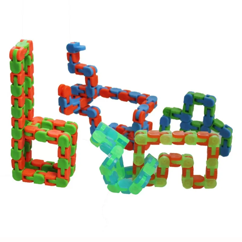 Set 2 x Jucarie Chain Bracelet Snake Puzzle, diverse culori