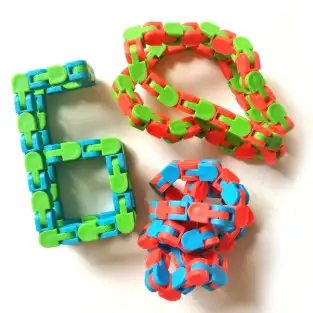 Set 2 x Jucarie Chain Bracelet Snake Puzzle, diverse culori 2