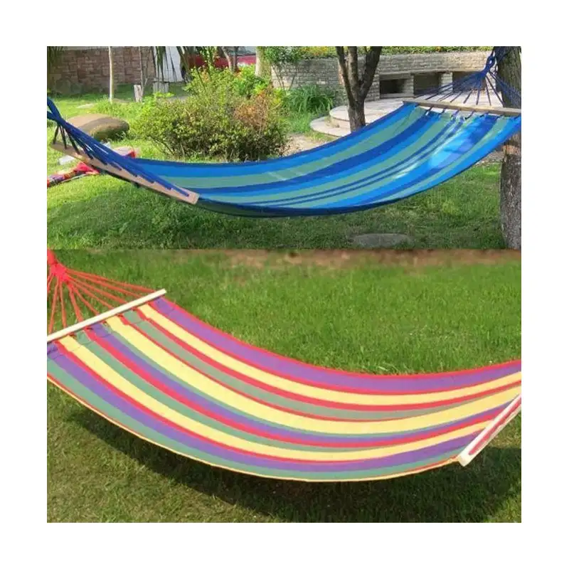 Hamac din bumbac cu bara de lemn red-mag.ro