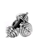 Set 2 piese gantere cromate 18 KG discuri detasabile red-mag.ro