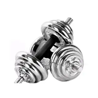 Set 2 piese gantere cromate 18 KG discuri detasabile red-mag.ro