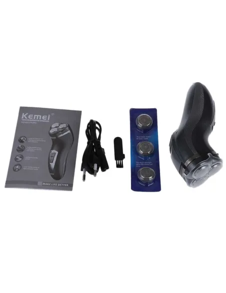 Aparat ras 3 capete 3D Kemei KM - 890, reîncărcabil red-mag.ro