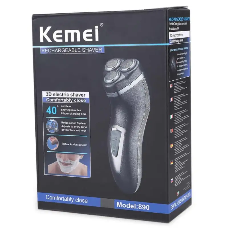 Aparat ras 3 capete 3D Kemei KM - 890, reîncărcabil red-mag.ro