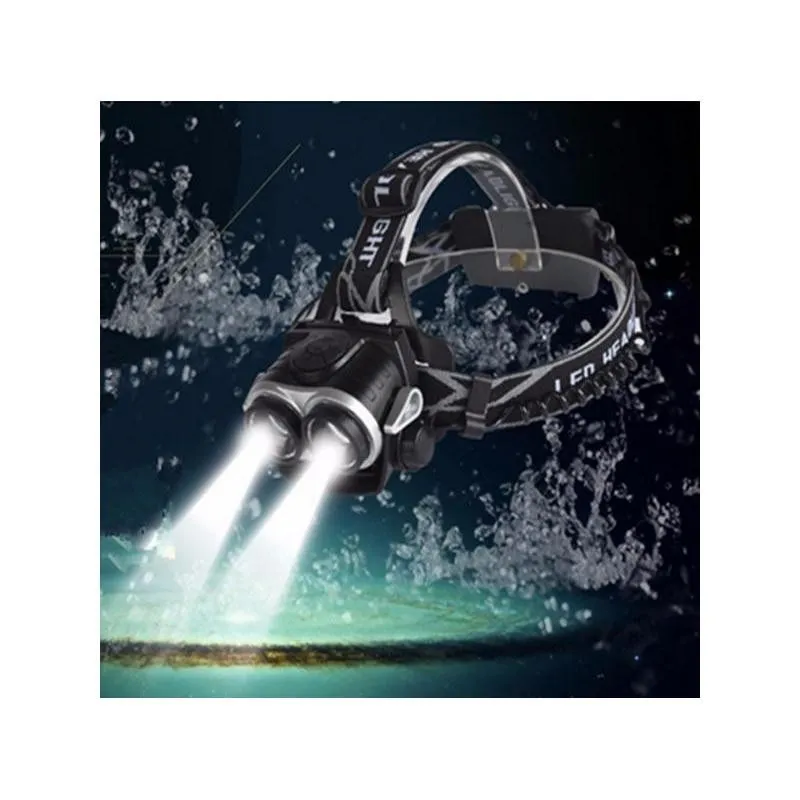 Lanterna cap LED CREE IPX-6, 2 x Acumulator 18650, USB