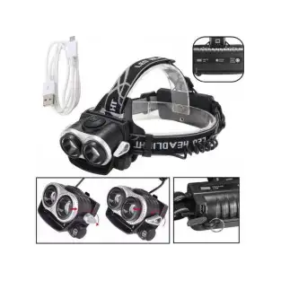 Lanterna cap LED CREE IPX-6, 2 x Acumulator 18650, USB 2