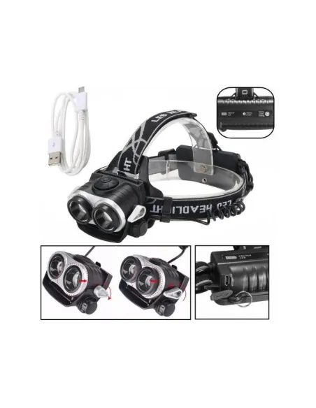 Lanterna cap LED CREE IPX-6, 2 x Acumulator 18650, USB
