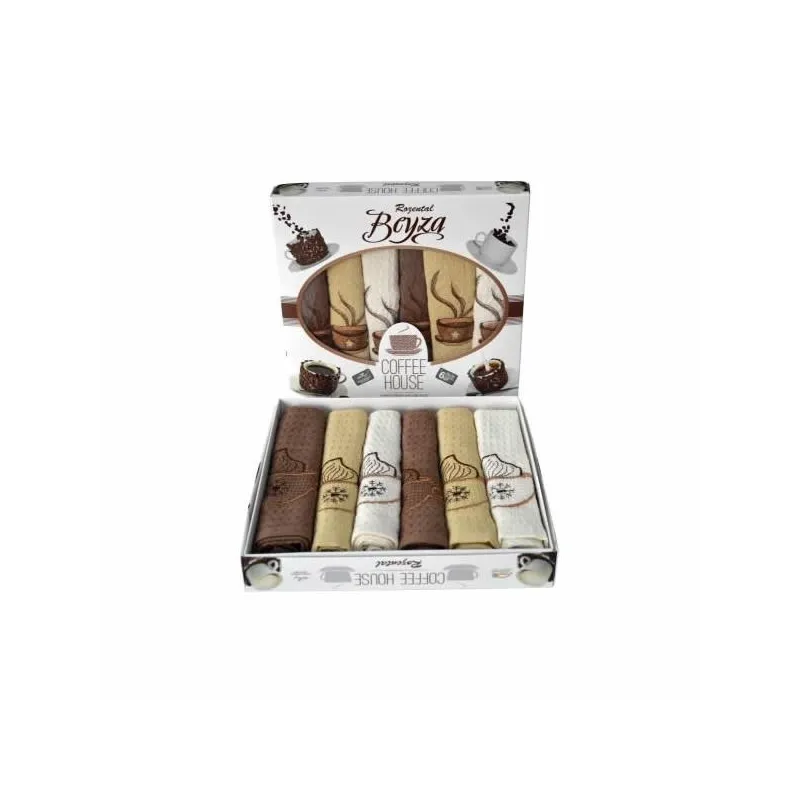 Set 6 prosoape de bucatarie din bumbac 100% Coffe