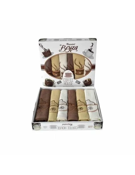 Set 6 prosoape de bucatarie din bumbac 100% Coffe