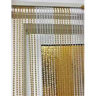 Perdea Muste Margele, 2 culori, cu Bara, 90x 200cmx58 red-mag.ro