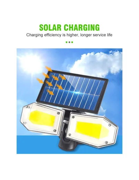 Proiector solar dublu 130 COB cu senzor de miscare, ip 65