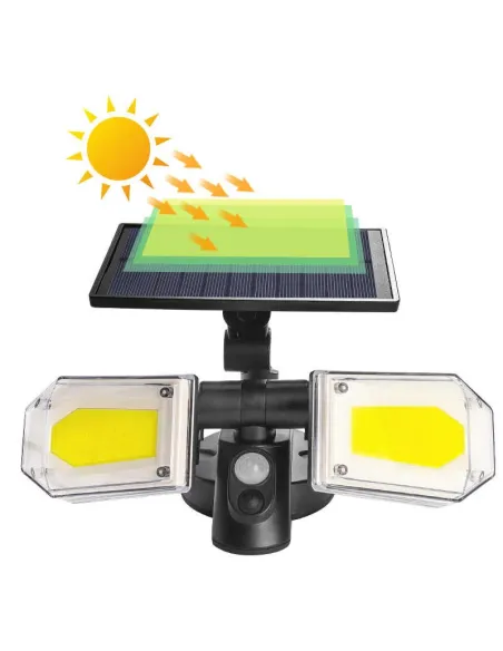 Proiector solar dublu 130 COB cu senzor de miscare, ip 65