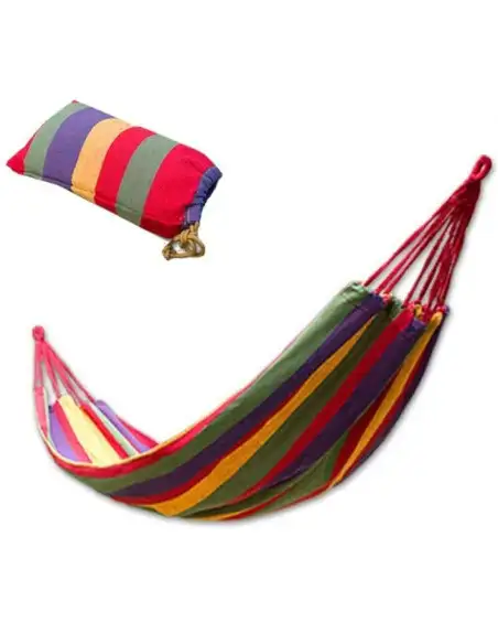 Hamac multicolor textil 180x80cm, cu husa de transport