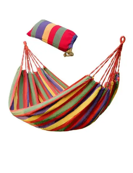 Hamac multicolor bumbac, 180x80cm, saculet red-mag.ro
