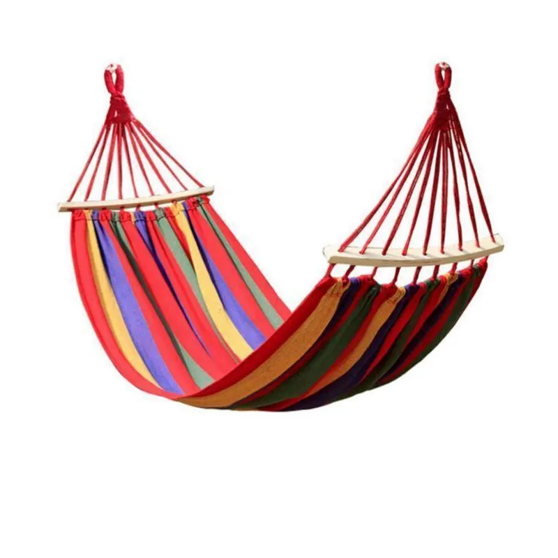 Hamac din bumbac cu bara de lemn red-mag.ro