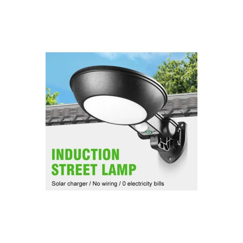 Lampa rotunda 32 LED cu panou solar si senzor de miscare