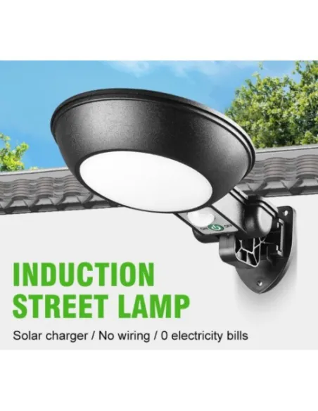 Lampa rotunda 32 LED cu panou solar si senzor de miscare