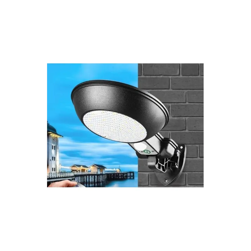 Lampa rotunda 32 LED cu panou solar si senzor de miscare
