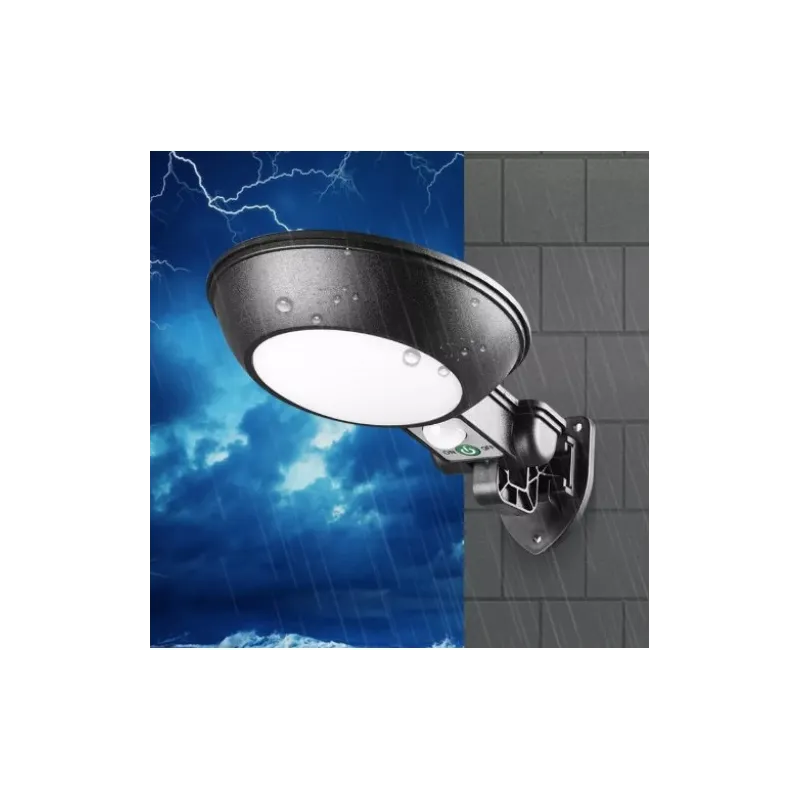 Lampa rotunda 32 LED cu panou solar si senzor de miscare