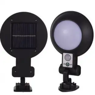 Lampa rotunda 32 LED cu panou solar si senzor de miscare