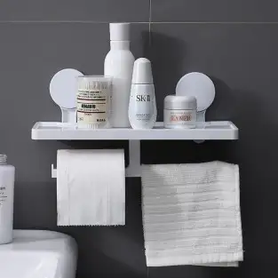 Suport hartie igienica cu raft si suport prosop red-mag.ro 2