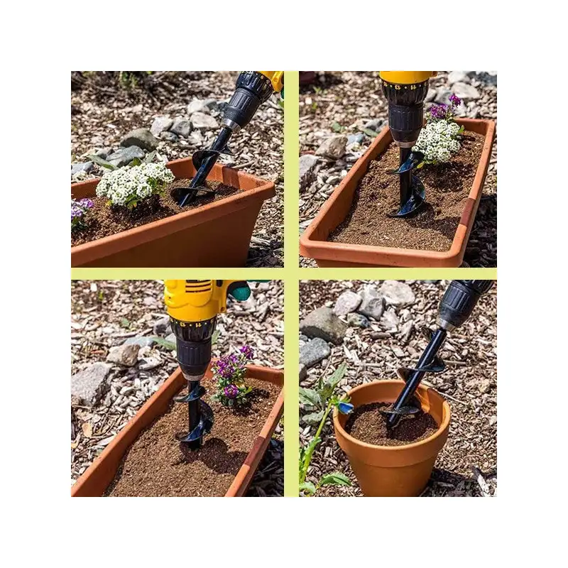 Burghiu spiralat pentru gradina, compatibil cu bormasina