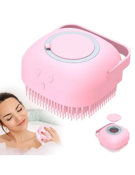 Set 2 x Burete din silicon cu rezervor pentru sampon, 80 ml