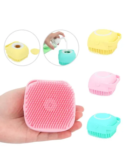 Set 2 x Burete din silicon cu rezervor pentru sampon, 80 ml