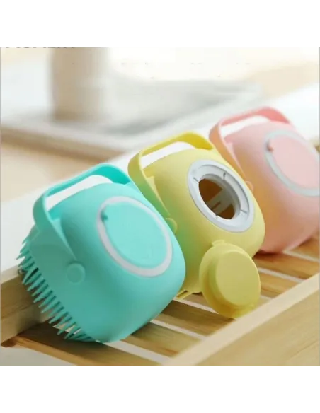 Set 2 x Burete din silicon cu rezervor pentru sampon, 80 ml