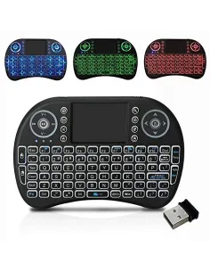 Mini Tastatura wireless 2.4 GHz iluminata RGB red-mag.ro