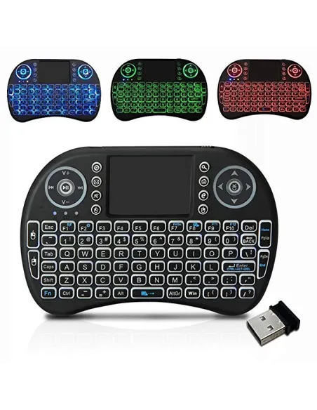 Mini Tastatura wireless 2.4 GHz iluminata RGB red-mag.ro