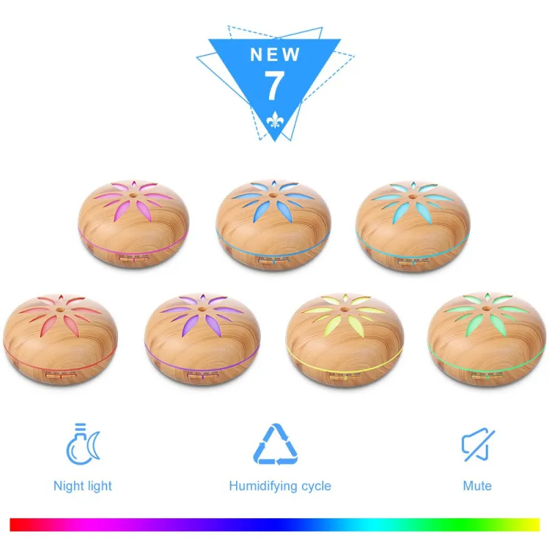 Difuzor aromaterapie si umidificator aer, 550 ml, ultrasonic