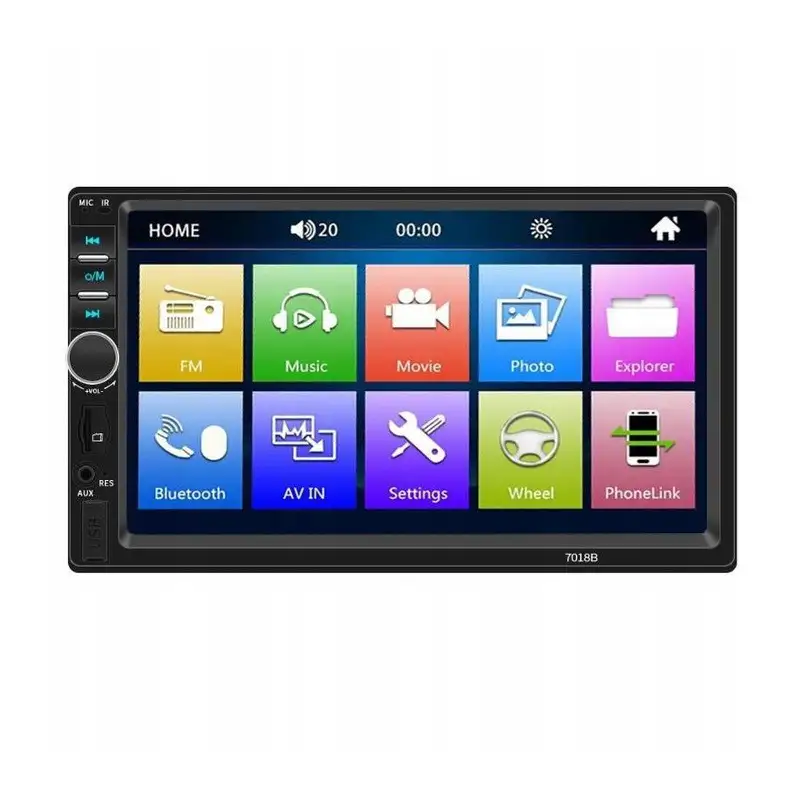 PLAYER AUTO 7018B, 2DIN, NEGRO, RADIO FM, CAMERA DE VIZUALIZARE