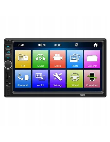 PLAYER AUTO 7018B, 2DIN, NEGRO, RADIO FM, CAMERA DE VIZUALIZARE