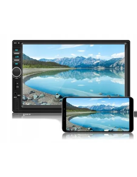 PLAYER AUTO 7018B, 2DIN, NEGRO, RADIO FM, CAMERA DE VIZUALIZARE