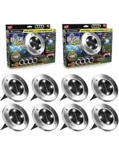 Set 8 x lampa solara cu 4 LED si senzor de lumina cu fixare in