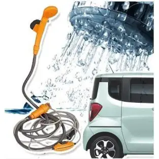 Set dus auto portabil pentru camping, 12 V, cablu 5M red-mag.ro