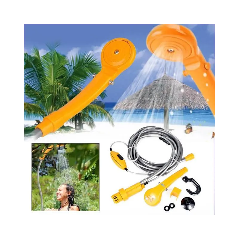 Set dus auto portabil pentru camping, 12 V, cablu 5M red-mag.ro