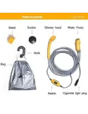 Set dus auto portabil pentru camping, 12 V, cablu 5M red-mag.ro