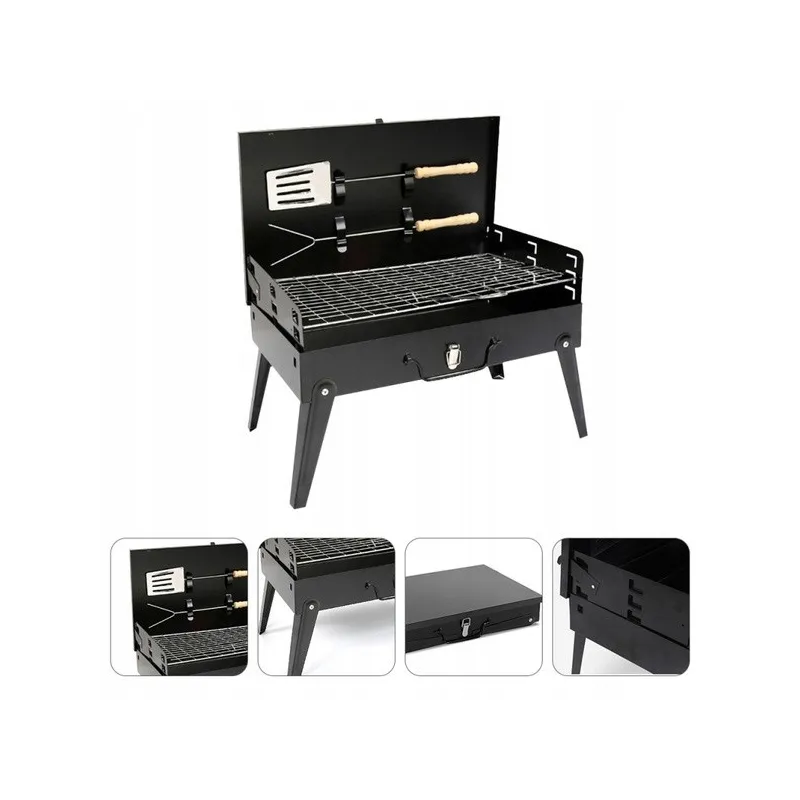 Gratar pliabil de gradina cu accesorii BBQ red-mag.ro