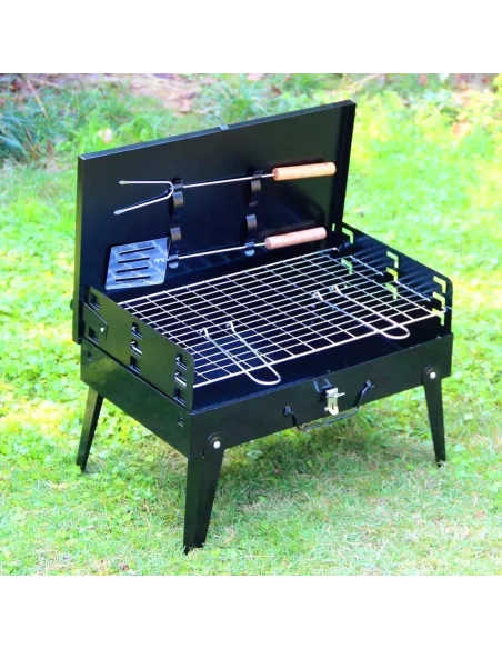 Gratar pliabil de gradina cu accesorii BBQ red-mag.ro
