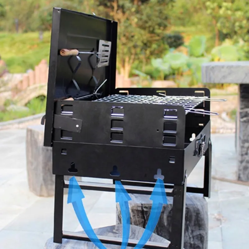 Gratar pliabil de gradina cu accesorii BBQ red-mag.ro