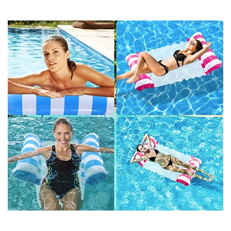 Sezlong gonflabil pentru plaja/apa, 70x120 cm, Roz/Albastru