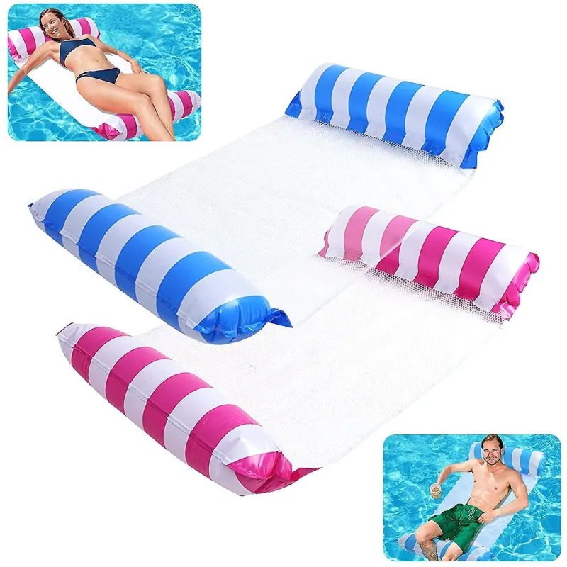 Sezlong gonflabil pentru plaja/apa, 70x120 cm, Roz/Albastru