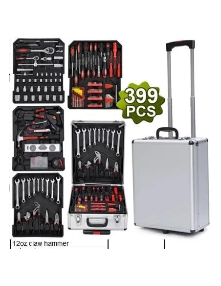 Trusa profesionala 399 piese, Chrome Vanadium red-mag.ro