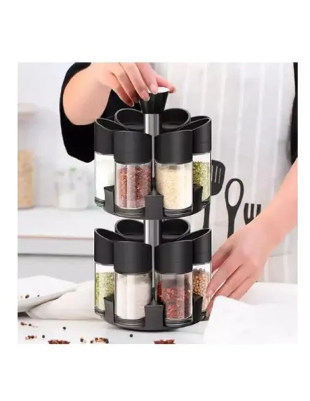 Set 12 recipiente pentru condimente cu suport