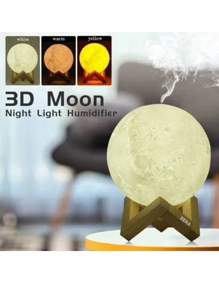 Lampa de veghe cu umidificlator, Luna DEKA Moon 3D, 880 m