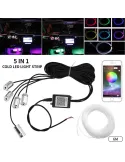 Lumini ambientale auto 6M neon RGB, aplicatie prin Bluetooth